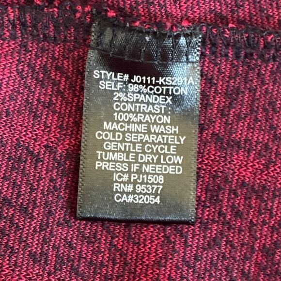 Sanctuary Anthropologie Red & Navy Windowpane Drape Wrap Cardigan Jacket MED - Picture 10 of 10